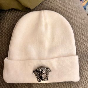 Versace wool hat white one size cap Medusa logo knit beanie unisexes unisize